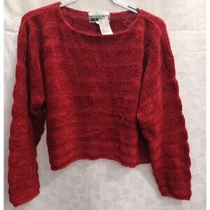 REFERENCE POINT BURGANDY CROP TOP LONG SLEEVE SWEATER WOMANS SIZE MED NWT